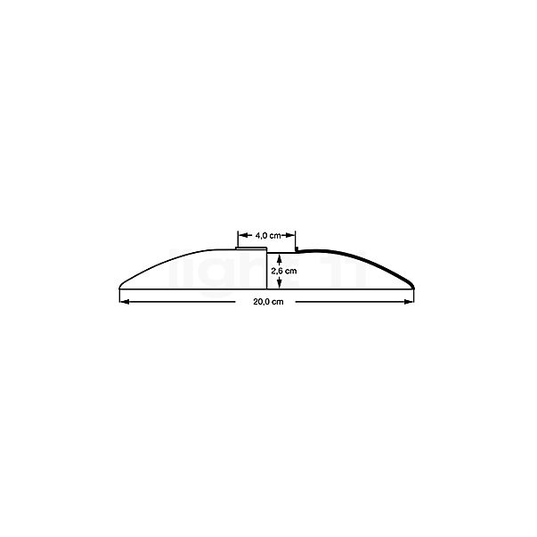 Louis Poulsen paralume superiore per lampada da tavolo PH 2/1 bianco , articolo di fine serie - vista in sezione