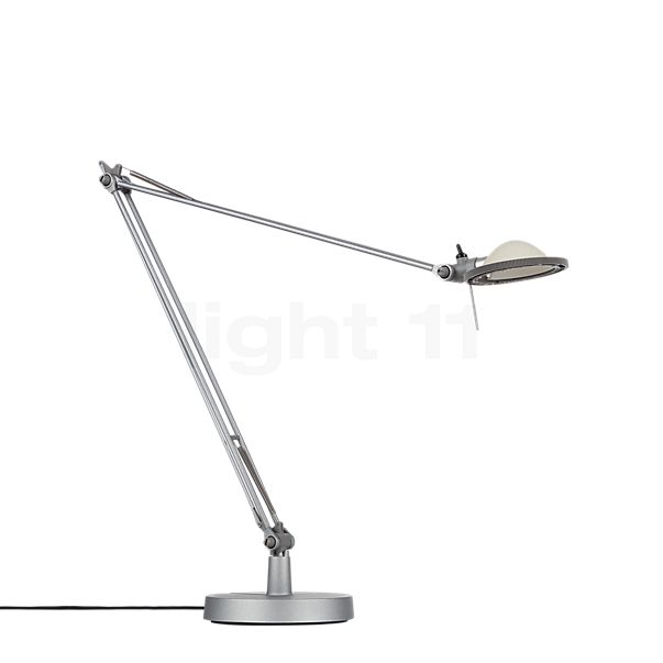 Luceplan Berenice, lámpara de sobremesa reflector blanco/cuerpo aluminio - con pie - brazo 45 cm