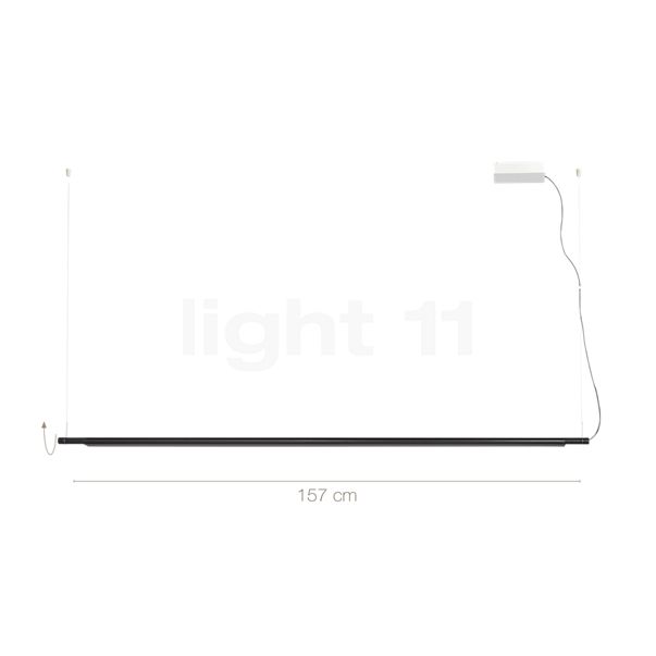 Dimensions du luminaire Luceplan Compendium Sospensione LED noir - tamisable en détail - hauteur, largeur, profondeur et diamètre de chaque composant.