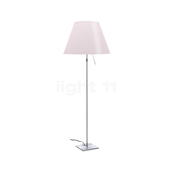 Luceplan Costanza Floor Lamp shade white/frame aluminium - telescope - with switch - ø50 cm