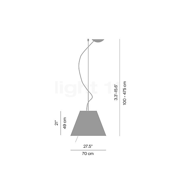 Luceplan Costanza Hanglamp lampenkap wit - ø70 cm - vast - met dimmer schets