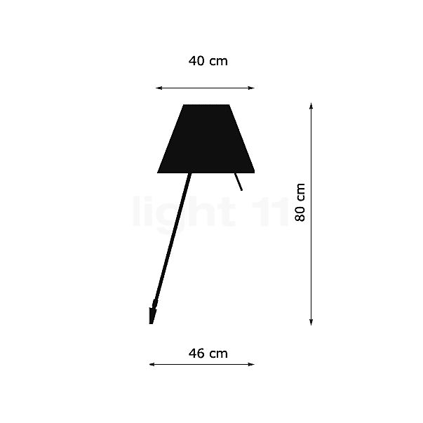 Luceplan Costanza Lampada da parete paralume cipria - non regolabile - con interruttore - vista in sezione