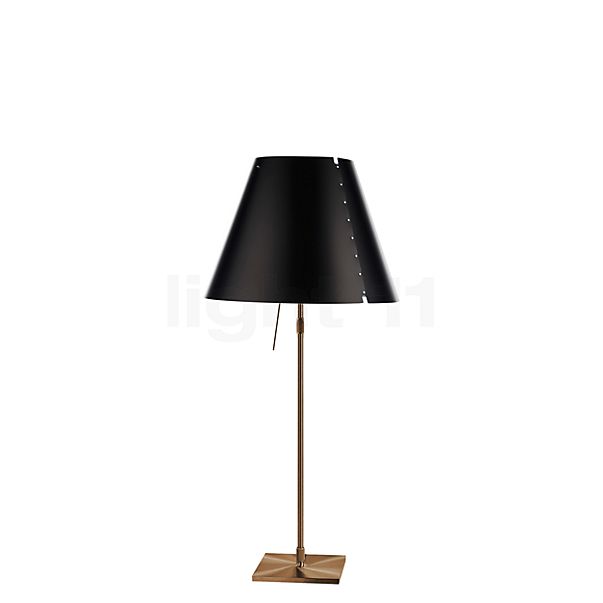 Luceplan Costanza Lampe de table abat-jour noir réglisse/châssis laiton - télescope - avec variateur