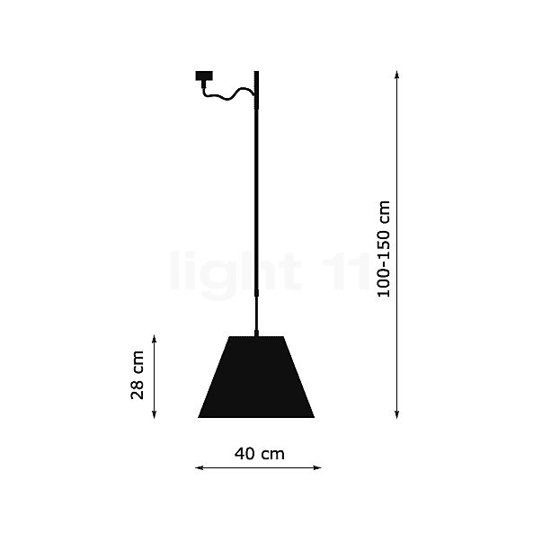 Luceplan Costanza Pendelleuchte schirm lakritzschwarz - ø40 cm - teleskop Skizze