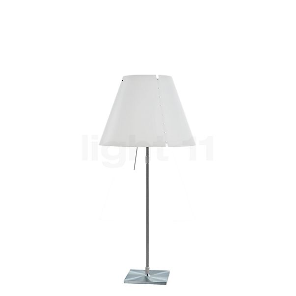 Luceplan Costanza Tafellamp lampenkap wit/frame aluminium - telescoop - met schakelaar