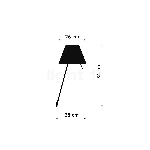 Luceplan Costanzina, lámpara de pared negro/turrón - alzado con dimensiones