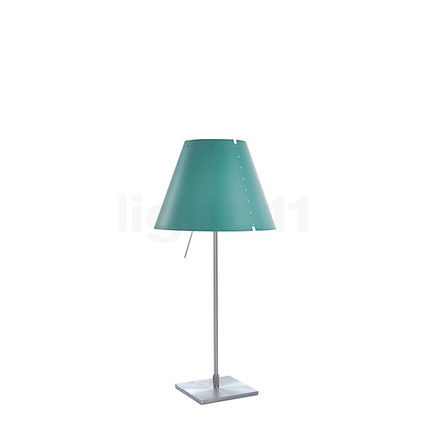 Luceplan Costanzina, lámpara de sobremesa aluminio/verde agua