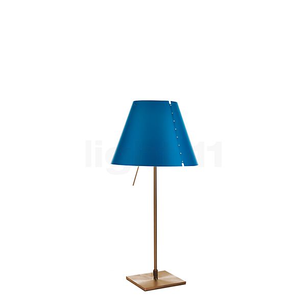 Luceplan Costanzina, lámpara de sobremesa latón/azul petróleo