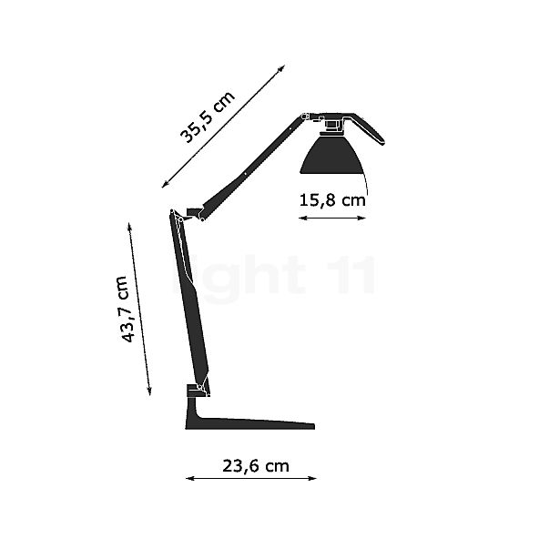 Luceplan Fortebraccio Table Lamp white sketch