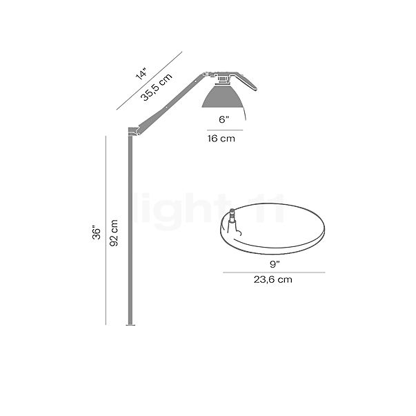 Luceplan Fortebraccio Vloerlamp zwart schets