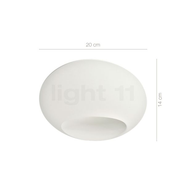 Dimensions du luminaire Luceplan Garbí blanc en détail - hauteur, largeur, profondeur et diamètre de chaque composant.