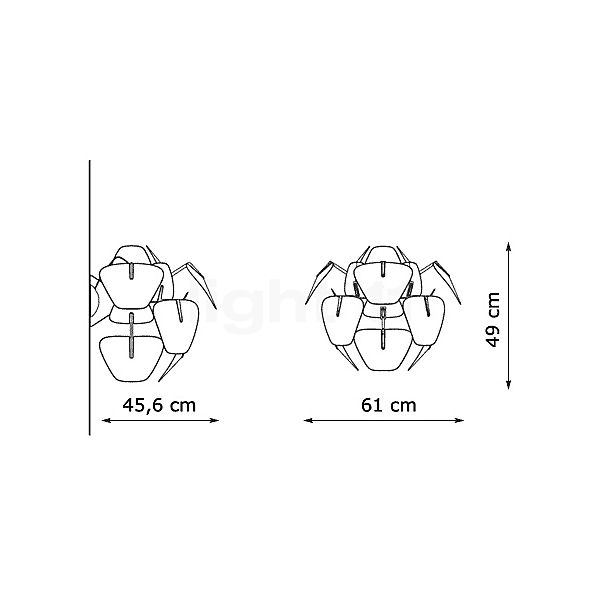 Luceplan Hope Wandleuchte 61 cm Skizze