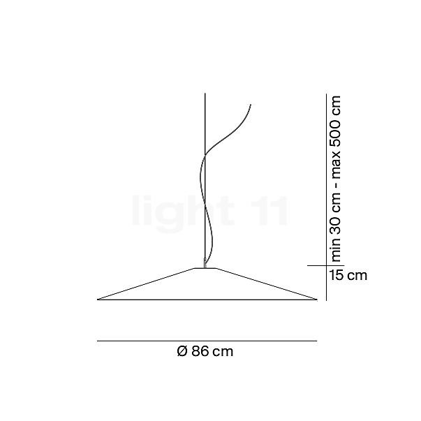 Luceplan Koine Pendel LED hvid - ø86 cm - Push/Dali skitse