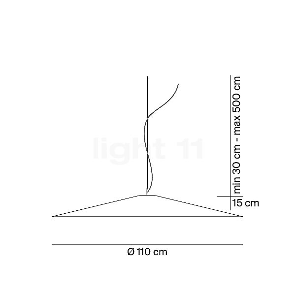 Luceplan Koine Suspension LED blanc - ø110 cm - Push/Dali - vue en coupe