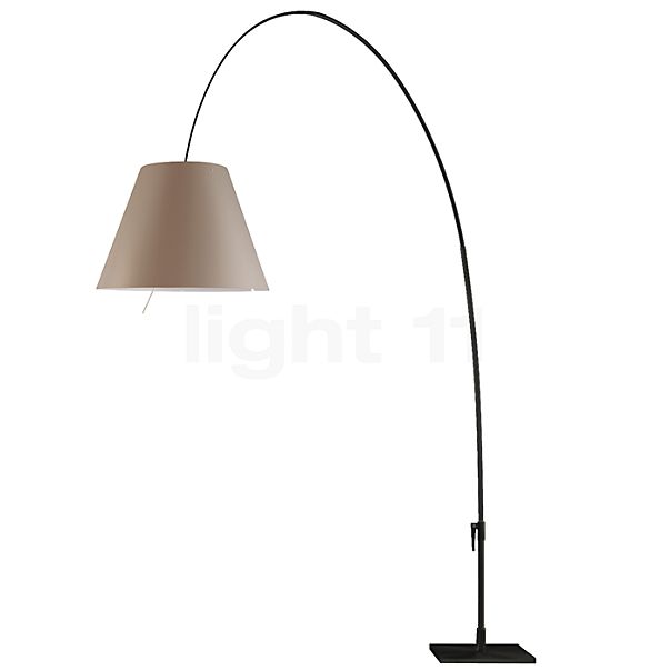Luceplan Lady Costanza Arc Lamp shade nougat/frame black - with dimmer