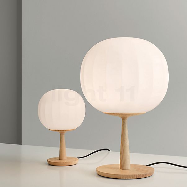 Luceplan Lita Lampe de table avec tige bois de frêne - H.46 cm