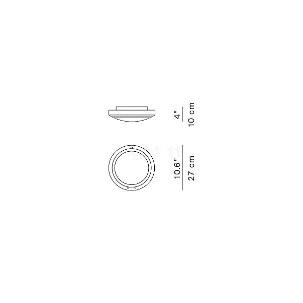 Luceplan Metropoli ceiling and wall light LED ø27 cm, bronze sketch