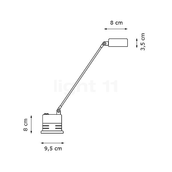 Lumina Daphinette Portatile Battery Light LED nickel brushed sketch