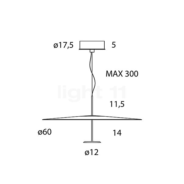 Lumina Dot Lampada a sospensione LED ø60 cm - nero - vista in sezione