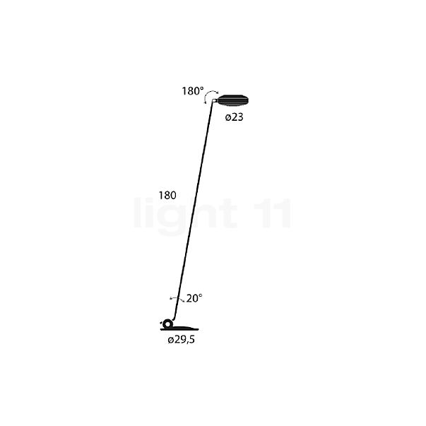 Lumina Elle 1 Floor Lamp nickel brushed sketch