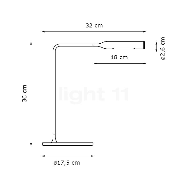 Lumina Flo Table Lamp LED gun-metal - 3,000 K - 36 cm sketch