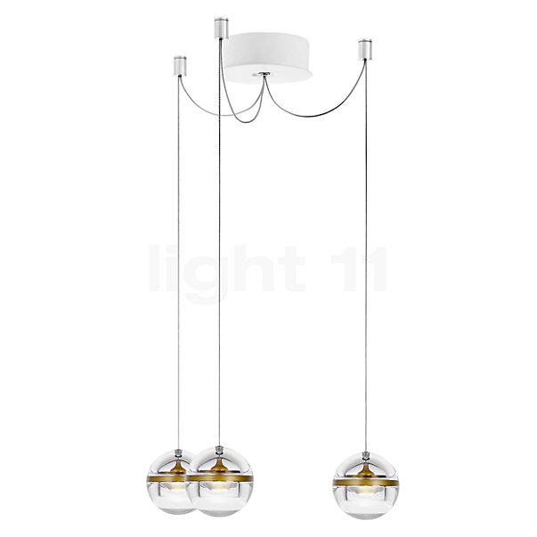 Lumina Limbus Cluster LED 3 lamps brass/ceiling rose white