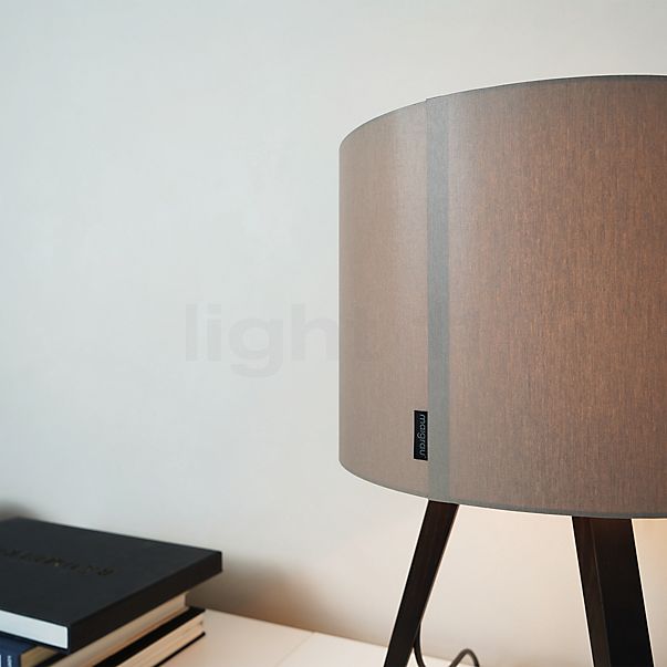 Maigrau Luca Stand Little, lámpara de sobremesa roble, ahumado, aceitada, pantalla bronce gris