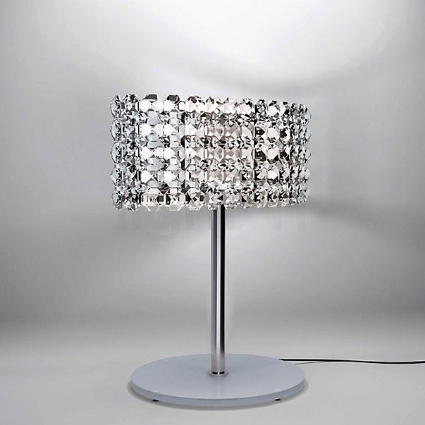 Marchetti Baccarat Bordlampe nikkel - Swarowski krystal - ovalt