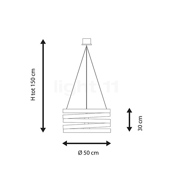 Marchetti Band S50 Lampada a sospensione LED nero/dorato - vista in sezione