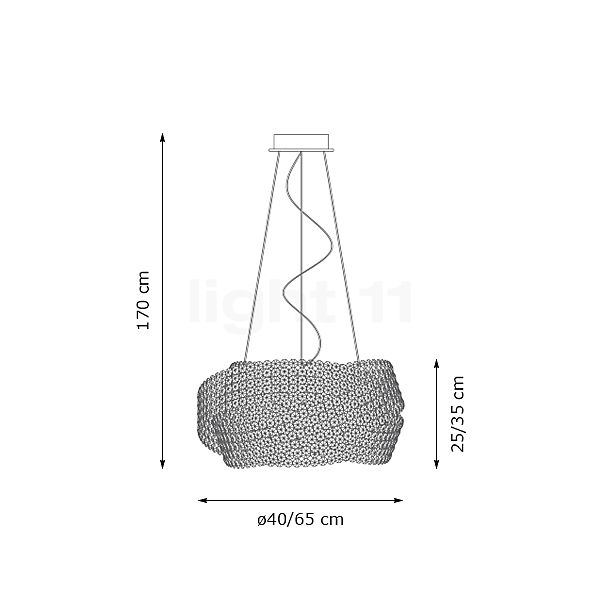 Marchetti Diamante Lampada a sospensione ø40 cm - vista in sezione