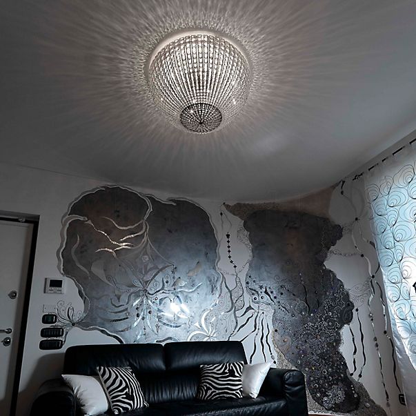 Marchetti Helios Lampada da soffitto nichel - 50 cm - Swarowski cristallo