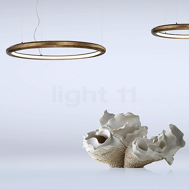 Marchetti Materica Circle, lámpara de suspensión LED Inlight latón - ø90 cm