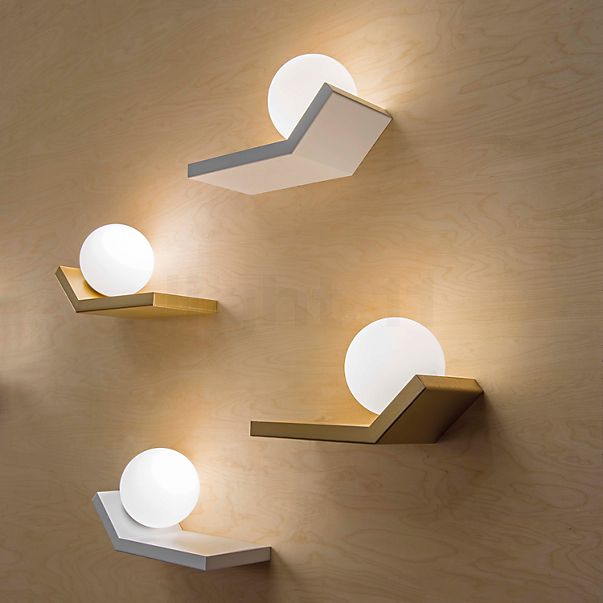 Marchetti Scivolo AP SX Wall Light, sphere left gold brushed