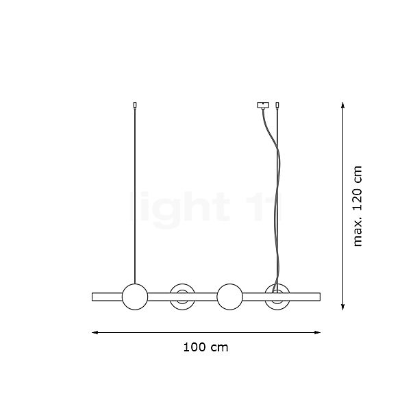 Marchetti Tin Tin S4 Pendant Light gold , discontinued product sketch