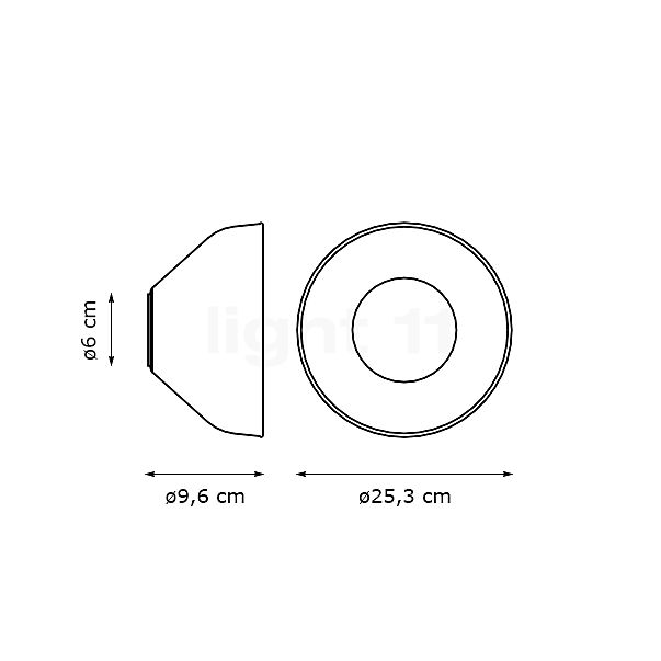 Marset Aura Wandlampe LED opaal - ø25,3 cm schets