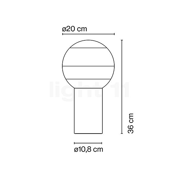 Marset Dipping Light Bordlampe LED lyserød/messing - 20 cm skitse