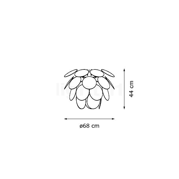 Marset Discocó Plafonnier blanc - ø68 cm - vue en coupe