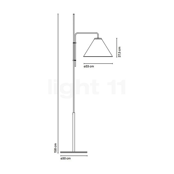 Marset Funiculi Fabric Lampadaire noir/blanc - vue en coupe