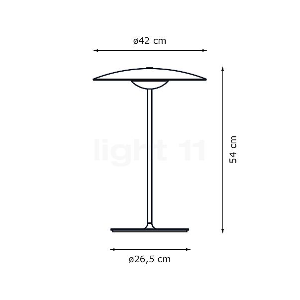 Marset Ginger Bordlampe LED wengé/hvid - ø42 cm skitse