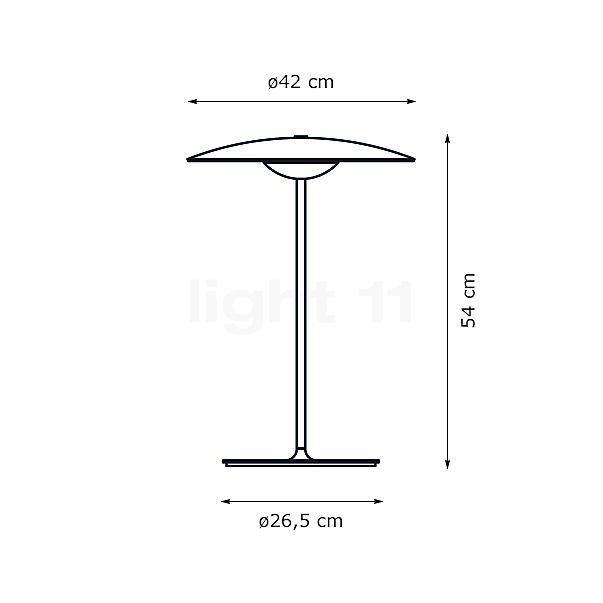 Marset Ginger Lampe de table LED wenge/blanc - ø42 cm , Vente d'entrepôt, neuf, emballage d'origine - vue en coupe