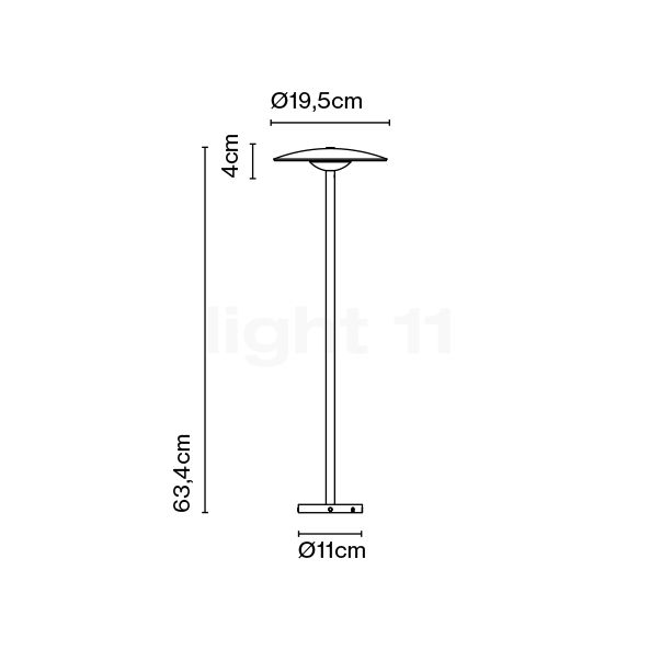 Marset Ginger Pollerleuchte LED 63,4 cm - schwarz Skizze