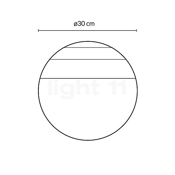 Marset Glas für Dipping Light Tischleuchte LED - Ersatzteil weiß - ø30 cm Skizze
