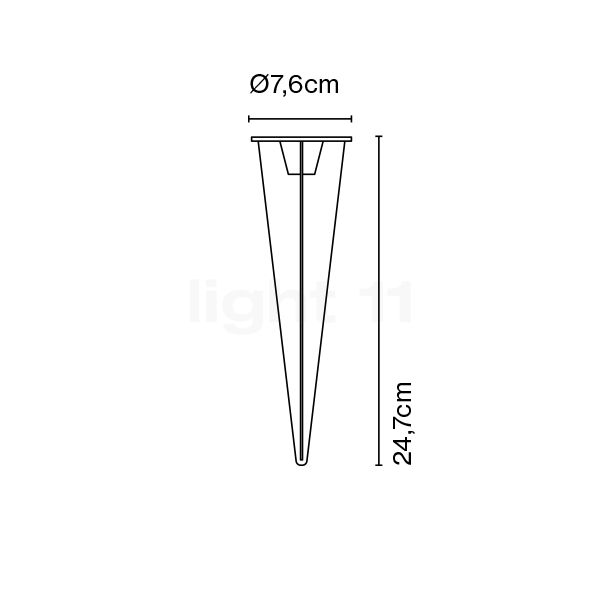 Marset Grondpen voor Ginger Buitenlamp op sokkel/Bolderarmatuur LED roestvrij staal schets