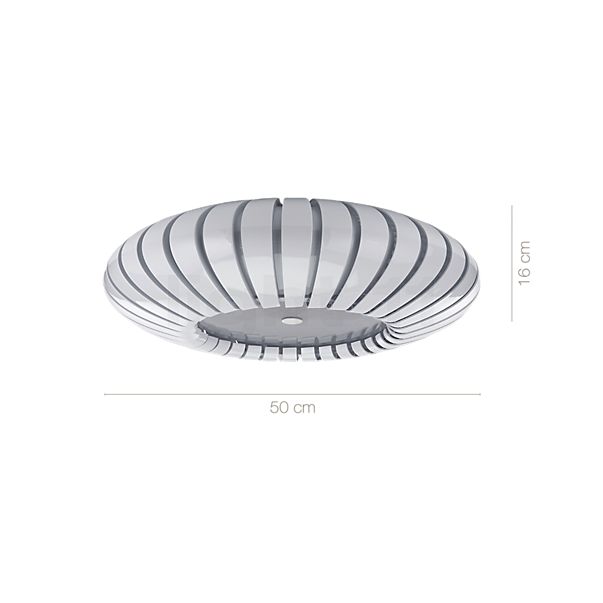 Measurements of the Marset Maranga Ceiling Light white in detail: height, width, depth and diameter of the individual parts.