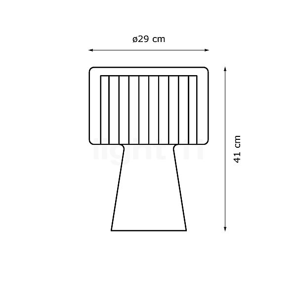Marset Mercer Lampe de table naturel avec bande de coton - 41 cm - vue en coupe
