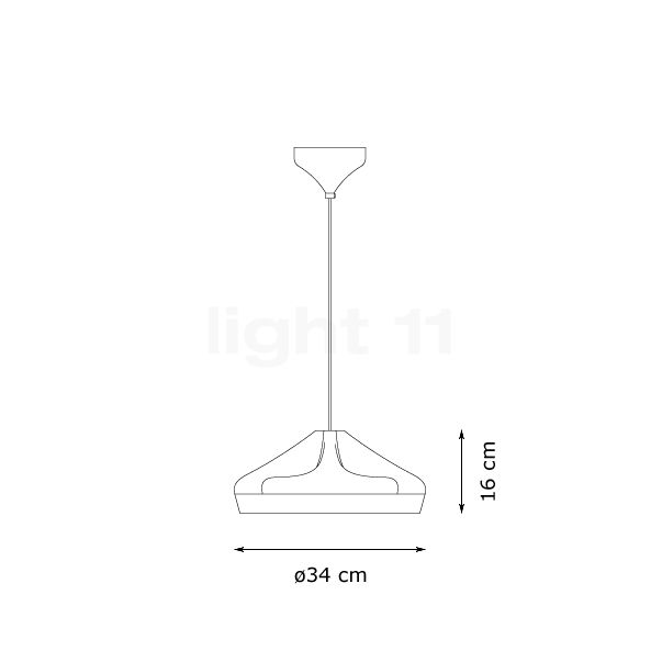 Marset Pleat Box Pendant Light LED black/white - ø34 cm , discontinued product sketch