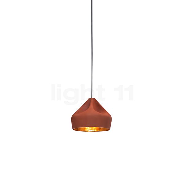 Marset Pleat Box Pendant Light LED terracotta/gold - ø21 cm