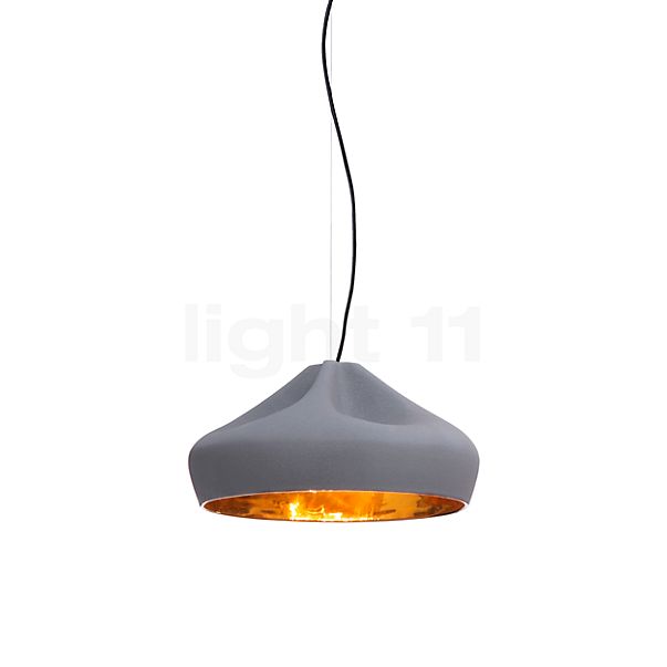 Marset Pleat Box, lámpara de suspensión LED gris/dorado - ø44 cm