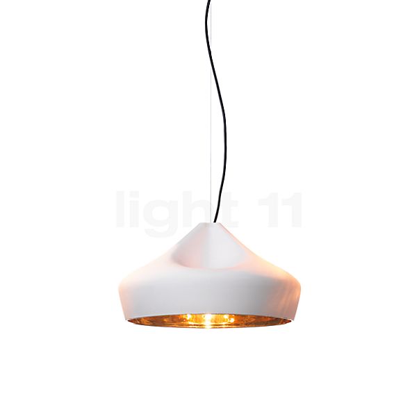 Marset Pleat Box, lámpara de suspensión blanco/dorado - ø44 cm