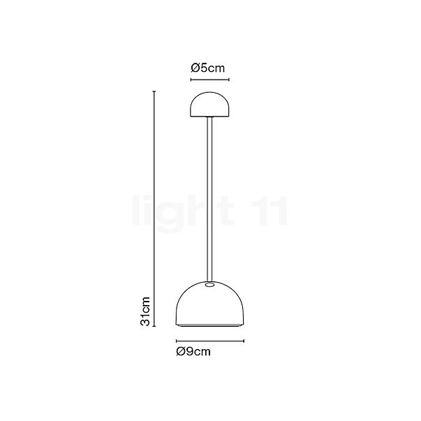 Marset Sips Lampada ricaricabile LED bianco - vista in sezione